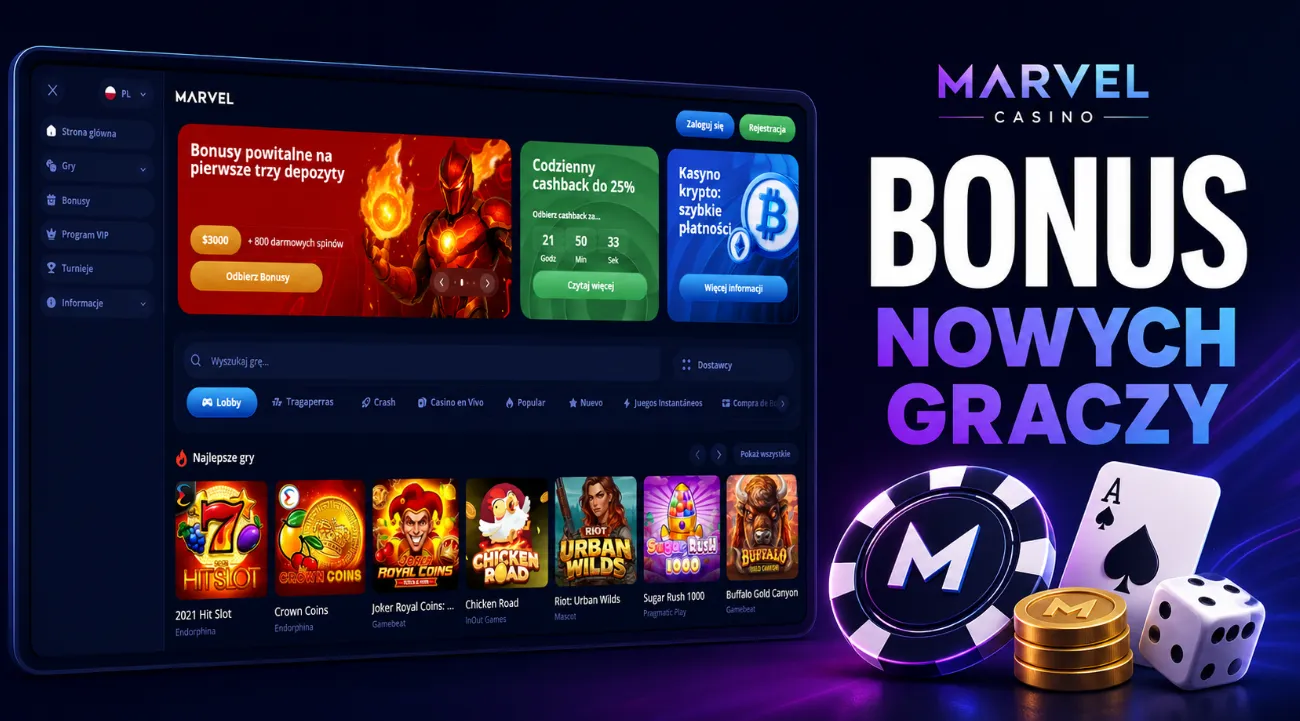 Marvel Casino bonus dla nowych graczy
